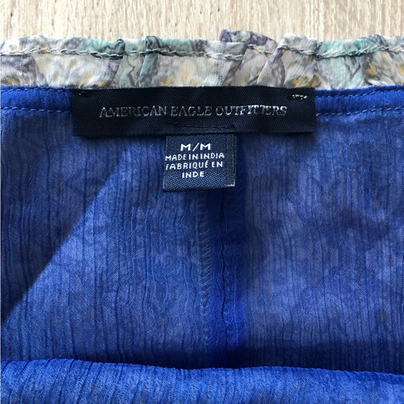 American Eagle Outfitters Boho Chiffon Camisole Top in Blue Size M - Picture 7 of 12